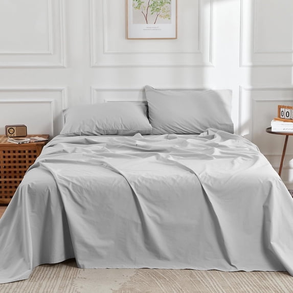 DOZ Long Staple Cotton Sheet Set, Crisp Percale Weave, Breathable, Matte Finish, Durable, Hotel Comfort
