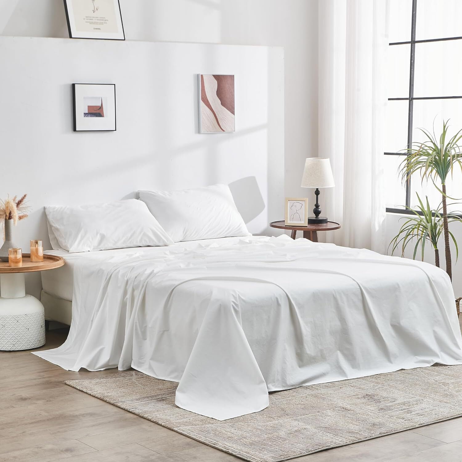 Snow Queen Organic Cotton Percale Sheet Set with Flat Sheet