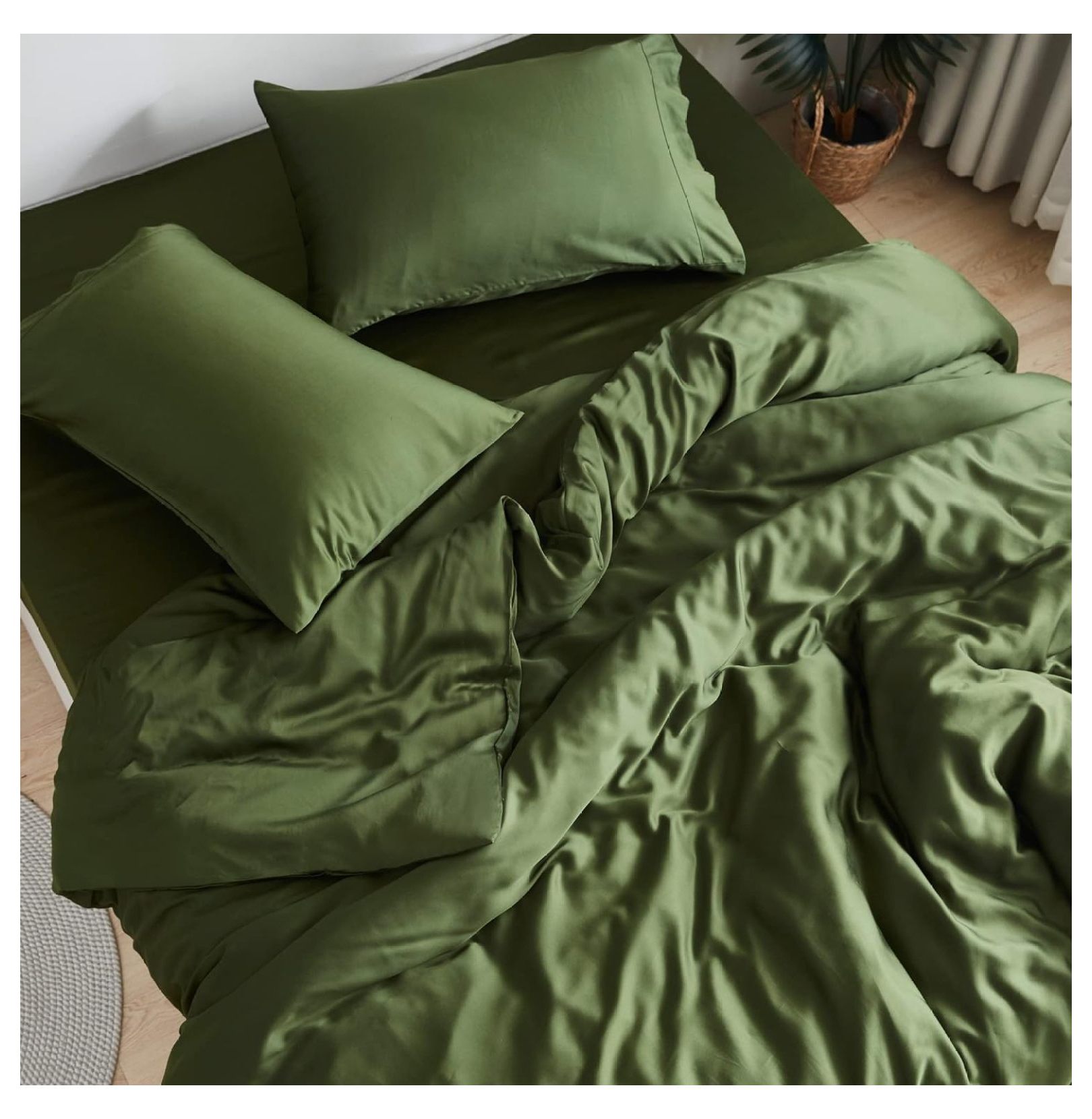 Set Copripiumino DOZ By SIJO In Viscosa Di Bambù Biologico, King Size 269x228 Cm, Morbido E Rinfrescante, Con 2 Federe E 8 Passanti
