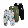 thumbnail image 1 of DOZINSIX 3 Pack Toddler Boys Sweatpants Dinosaur Print Casual Elastic Waist Jogger Pants, 1 of 9
