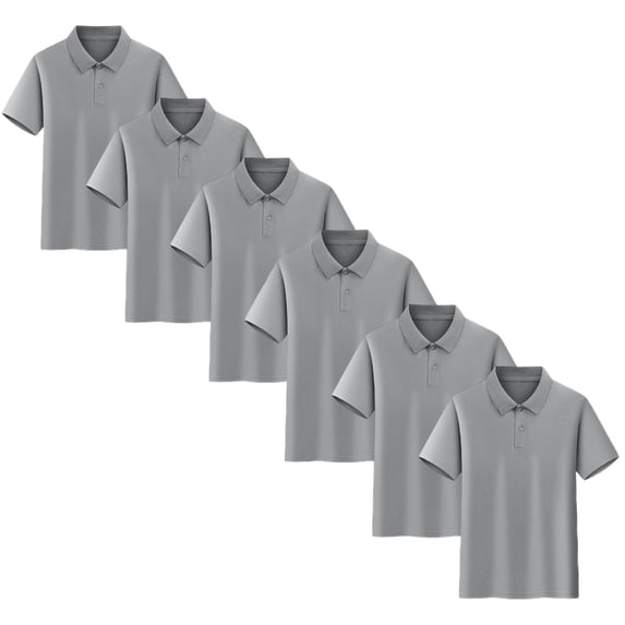 DOZINSIX 6 Pack Boys Girls Polo Shirts 3-17Y Solid Color Short Sleeve School Uniform Shirts