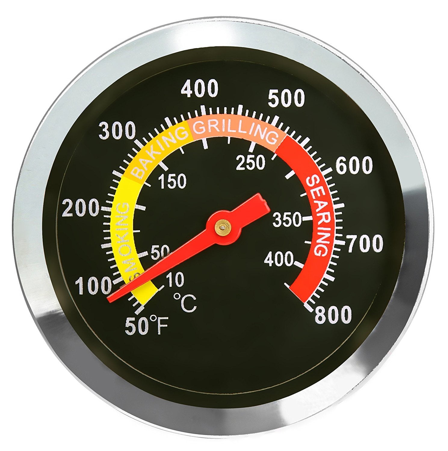 DOZYANT Black Stainless Steel BBQ Grill Thermometer Gauge