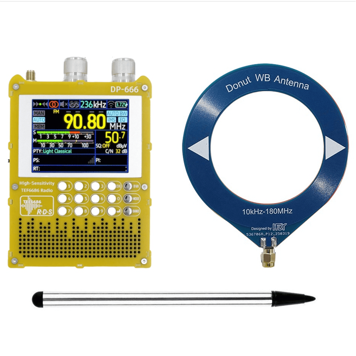 DP666 TEF6686 Radio 2.8Inch IPS Touch Screen High Sensitivity Radio