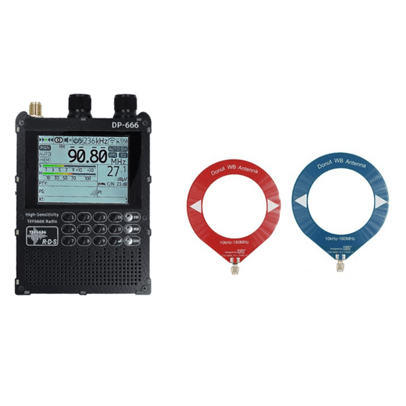 DP-666 TEF6686 Radio 2.8-Inch IPS Touch Screen High Sensitivity Receiver Full Band FM LW MW SW Radio with Antenna,1 * Radio 2 * antenna(random colors, don't accept the specified color)