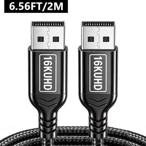 Atzeste 6.56FT DisplayPort 2.1 Cable, 16K@60Hz Ultra High Speed DP Cable, 80Gbps, 8K@60Hz 4K@240Hz Support, HDR DSC G-Sync FreeSync Compatible with PC, Gaming Monitor, RTX Graphics Cards