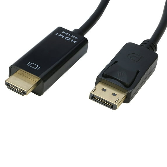 DP DisplayPort to HDMI Cable 6ft, IXEVER 4K Display Port to HDMI Adapter Male to Male 6 Feet Cable Cord Converter for PCs to HDTV, Monitor, Projector