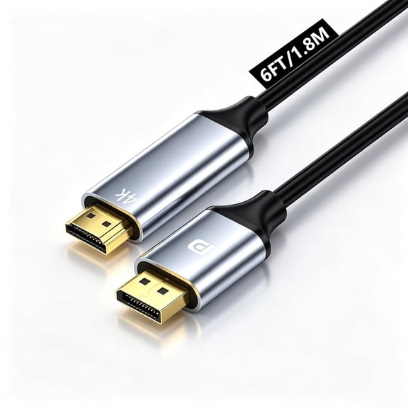 DP to HDTV Adapter Cable-1.8m USB A to Type C / LTN / Micro USB Cable, Durable Braided Charger Cord, Data Sync & Charging, Compatible with Phone, Tablet, Android Devices