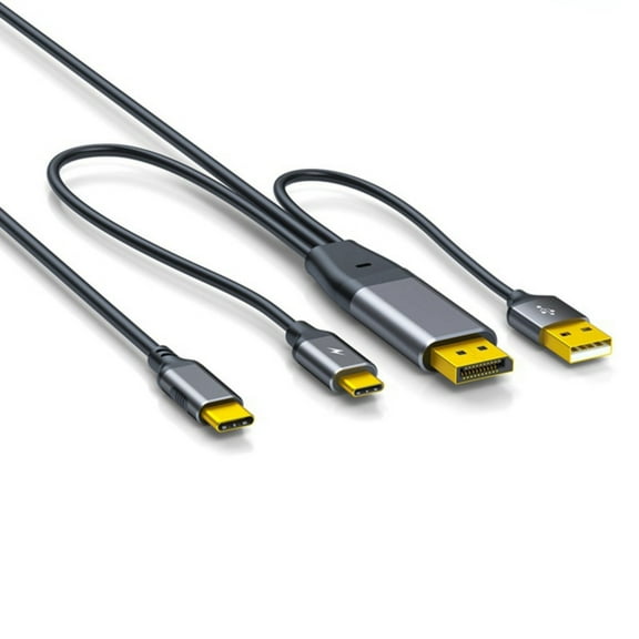 DP To USB C 4K@60Hz Video Cable Touch Enableds Compatible for Nreal L,Portable Monitors Headsets Consoles