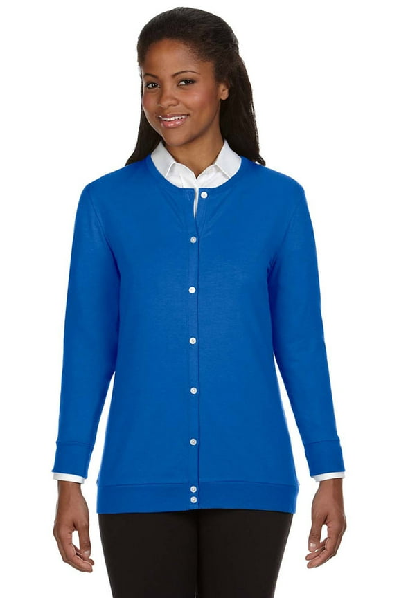 DP181W Ladies Perfect Fit Ribbon Cardigan - French Blue - Large