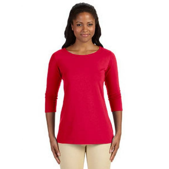 DP192W Devon & Jones Ballet Bracelet-Length Knit Top Red 3XL