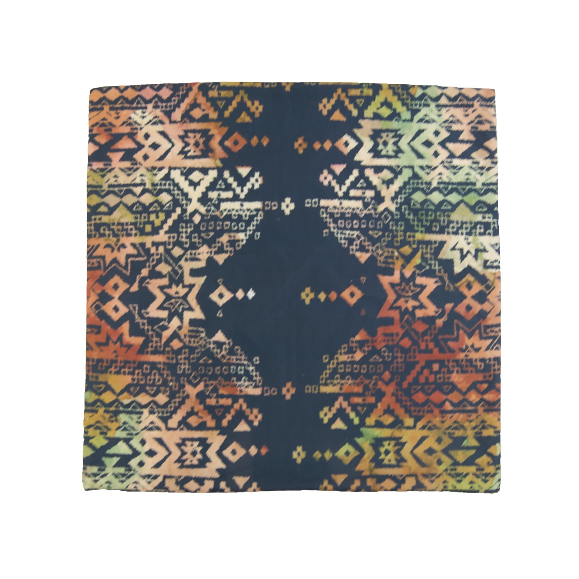 Navy and Multicolor Microfiber Square Euro Pillow Cover