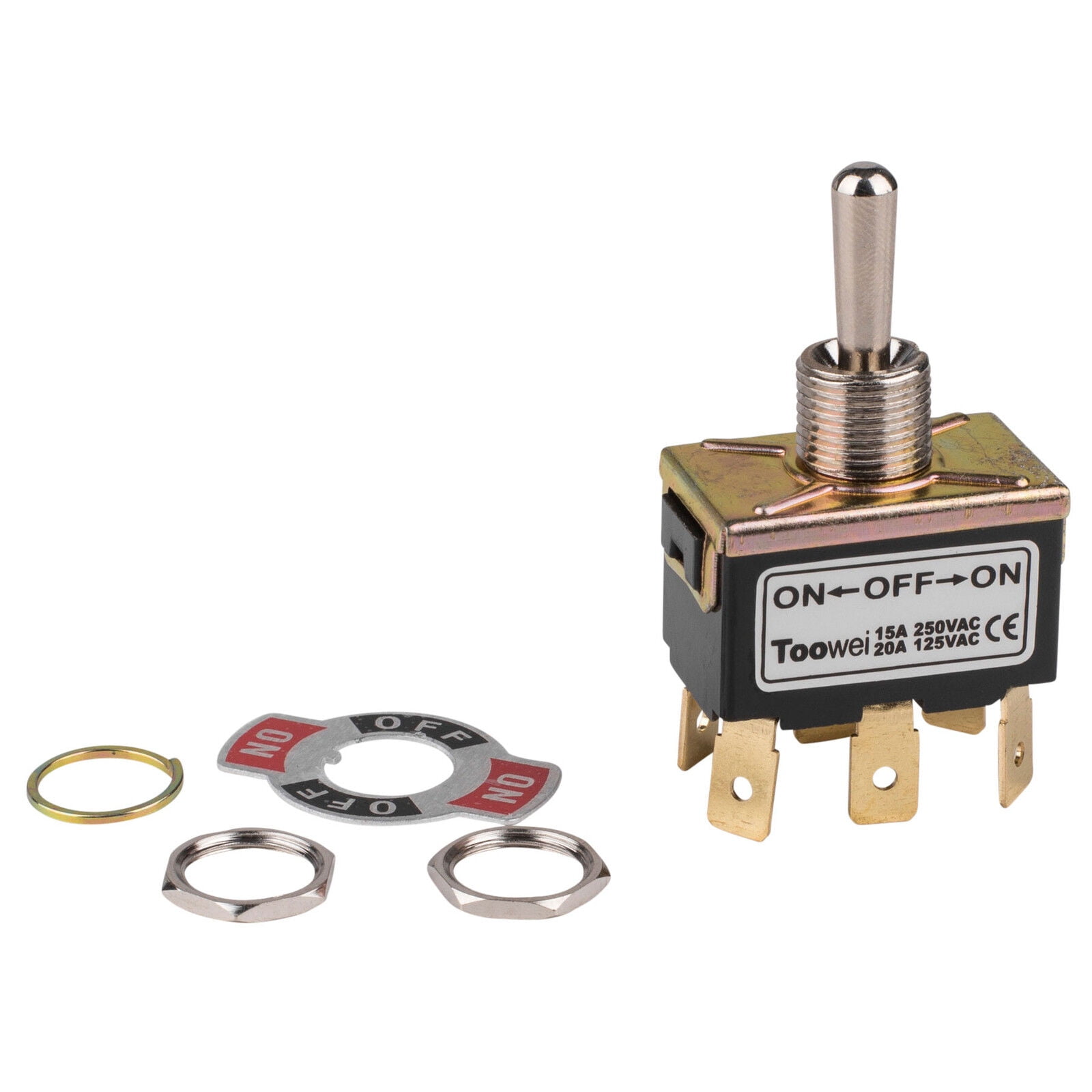 DPDT On/Off/On Toggle Switch 6 Spade 20A 125VAC 3 Position - Walmart.com