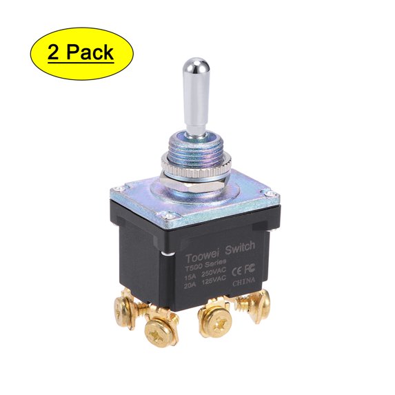 DPDT Rocker Toggle Switch Heavy 15A 250V 20A 125V 6P ON/OFF/ON Switch ...