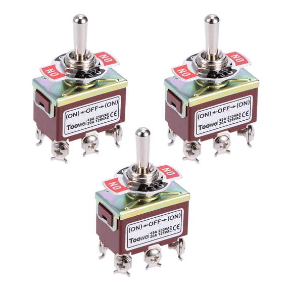 Unique Bargains DPDT Rocker Toggle Switch Momentary 15A 250V 20A 125V 6P ON-OFF-ON Switch Waterproof Boot Cap Cover