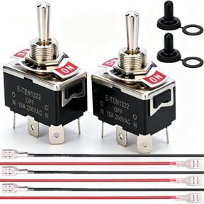 DPDT Toggle Switch 12V 6 Pin 3 Position ON Off ON 2 Pack Metal