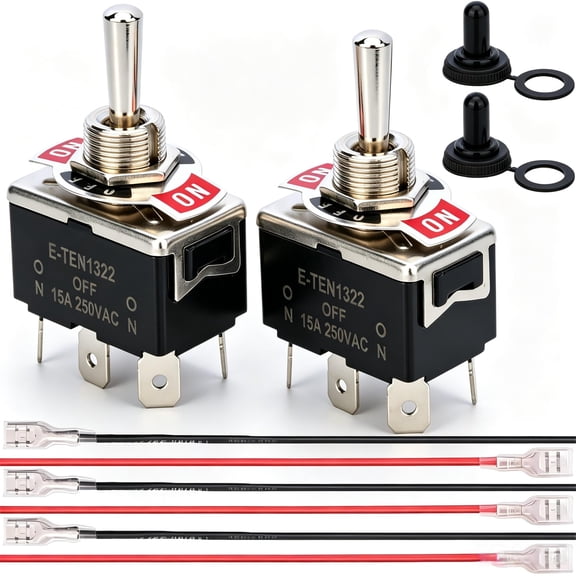 DPDT Toggle Switch 12V 6 Pin 3 Position ON Off ON 2 Pack Metal