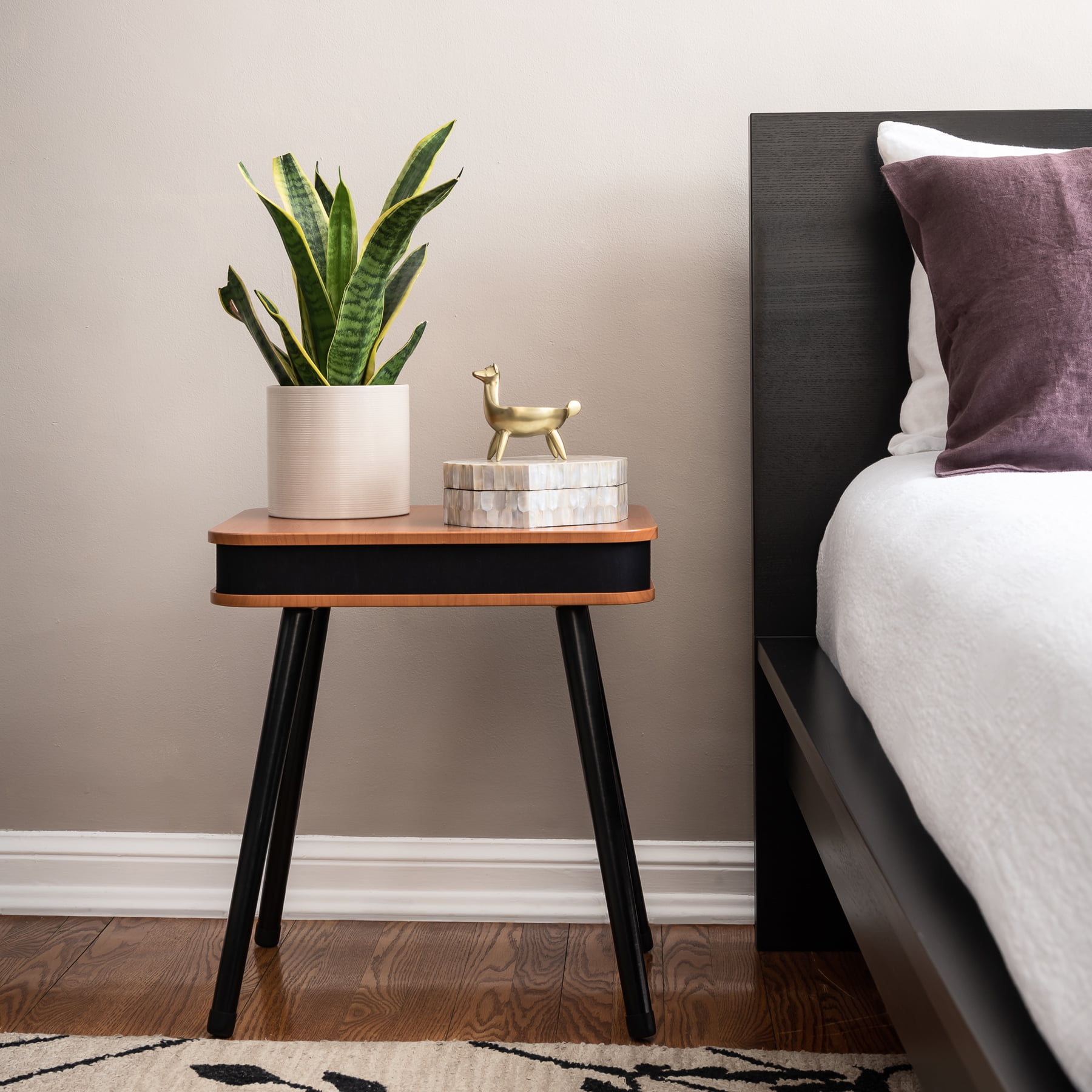 DPI DecorTech Rectangular End Table with Bluetooth Speaker and USB