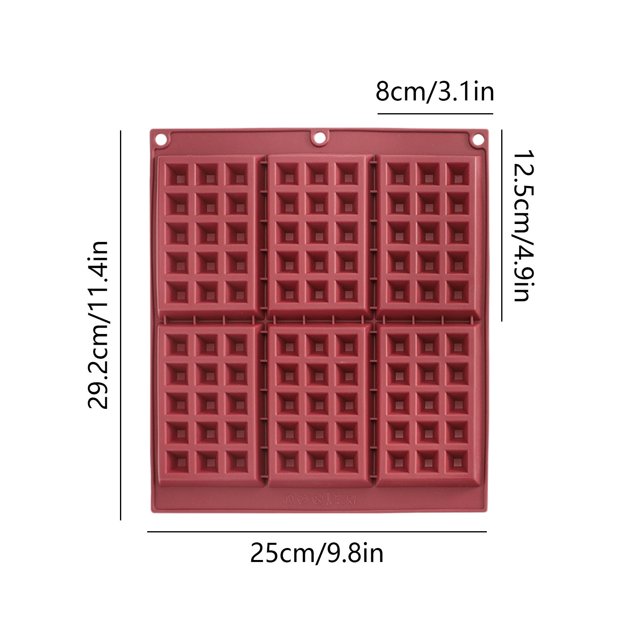 DPITYSERENSIO Silicones Cake Molds Large 6 Cavity Squares Silicones Waffles Maker Molds Non
