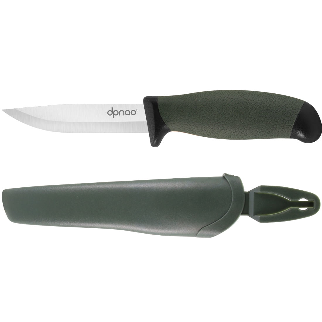 DPNAO Fixed Blade Knife with Sharp Stainless Steel Blade and Sheath for Outdoor Survival, Camping Hunting, Bushcraft and Tactical, 4 inch