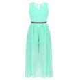 thumbnail image 1 of DPOIS Big Girls Junior V Neck Chiffon Long Party Wedding Prom Romper Gown Flower Girls Dress Mint_Green 4, 1 of 7