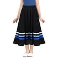 thumbnail image 1 of DPOIS Big Girls' Traditional Full Circle Flamenco Dance Skirt Black&Blue 16, 1 of 6