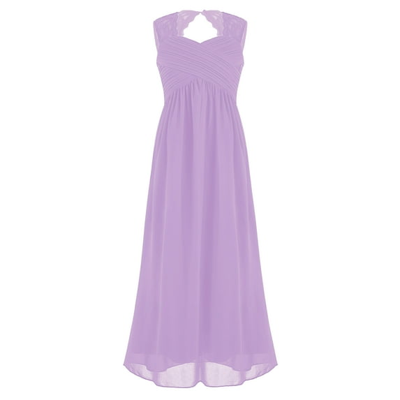 DPOIS Flower Girls Kids Wedding Party Evening Formal Pageant Dance Gown Lavender 16