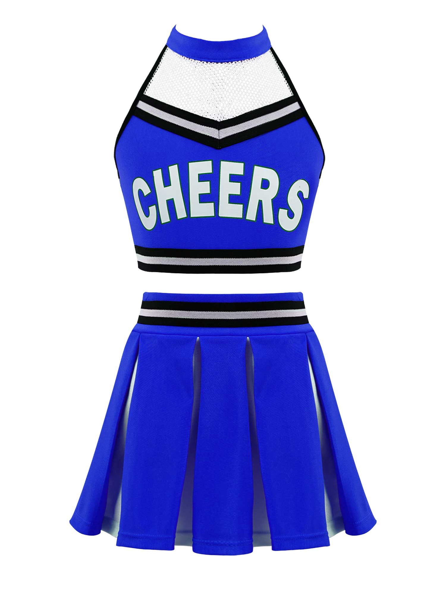 DPOIS Girls Cheer Uniform Cheerleader Outfit Cheerleading Uniform Royal