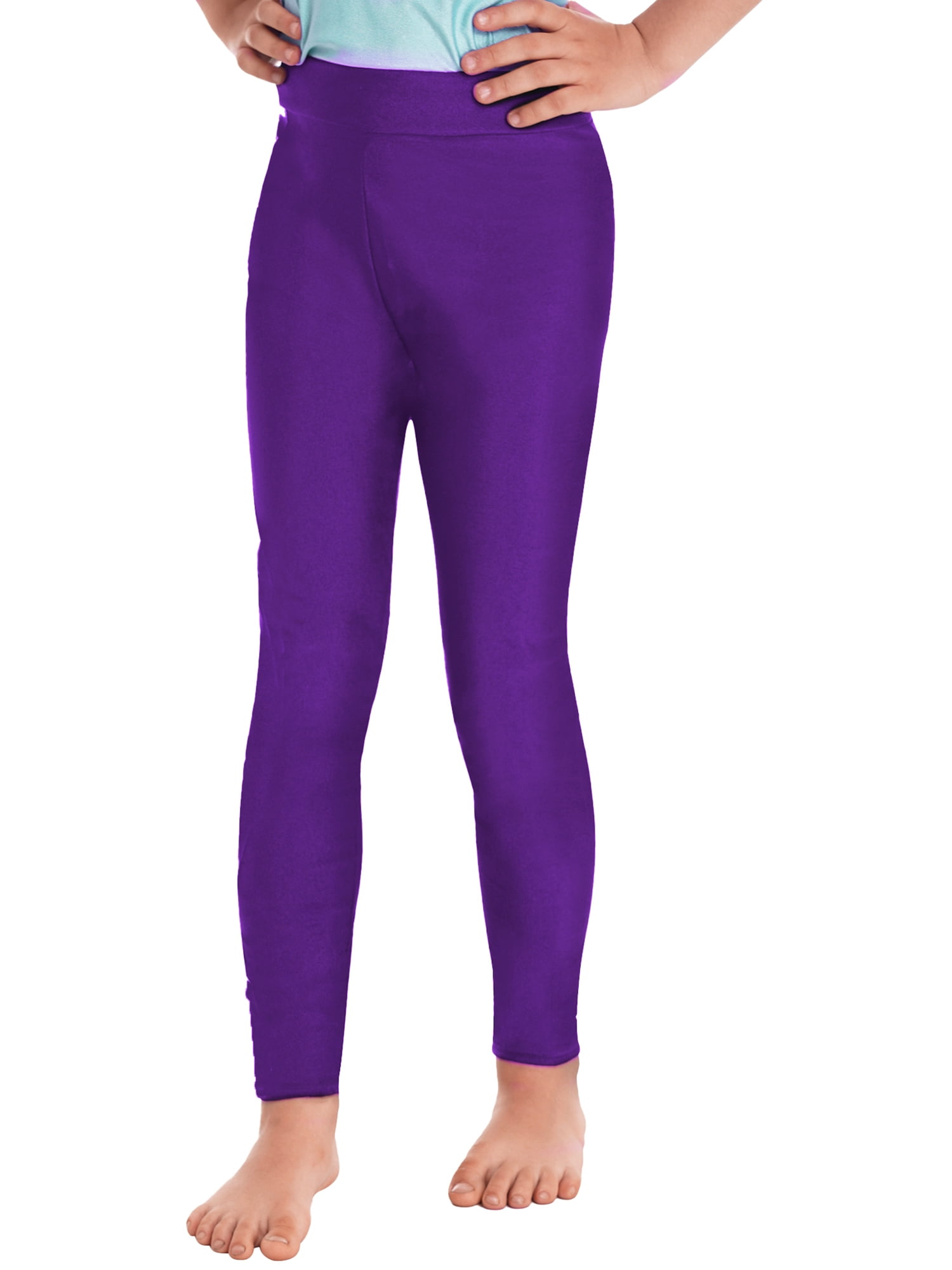 DPOIS Girls' Compression Pants Yoga Tights Athletic Sports Leggings Dark  Purple 16 
