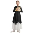 thumbnail image 1 of DPOIS Girls Full Length Praise Dance Dress Liturgical Robe Lyrical Dancewear Black 14, 1 of 7