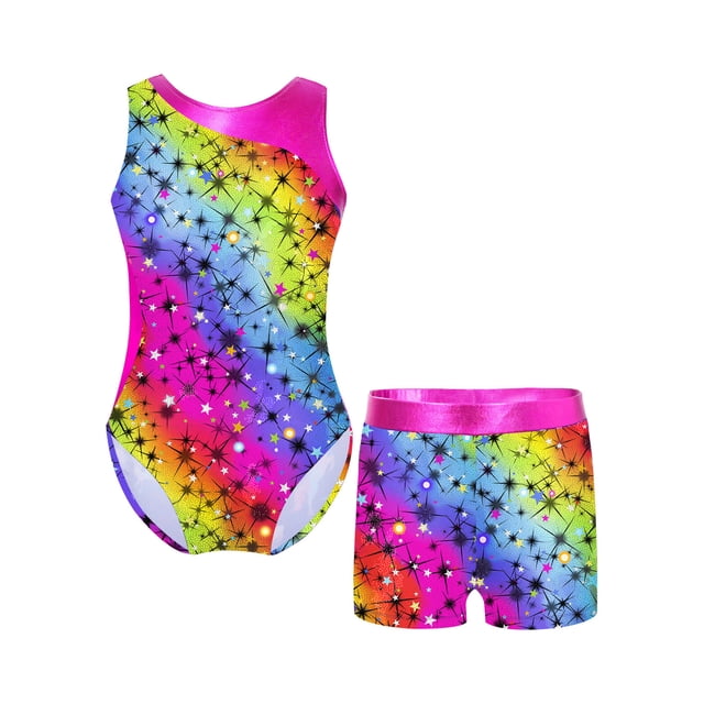 Dark Rainbow Prism Gymnastics Leotard