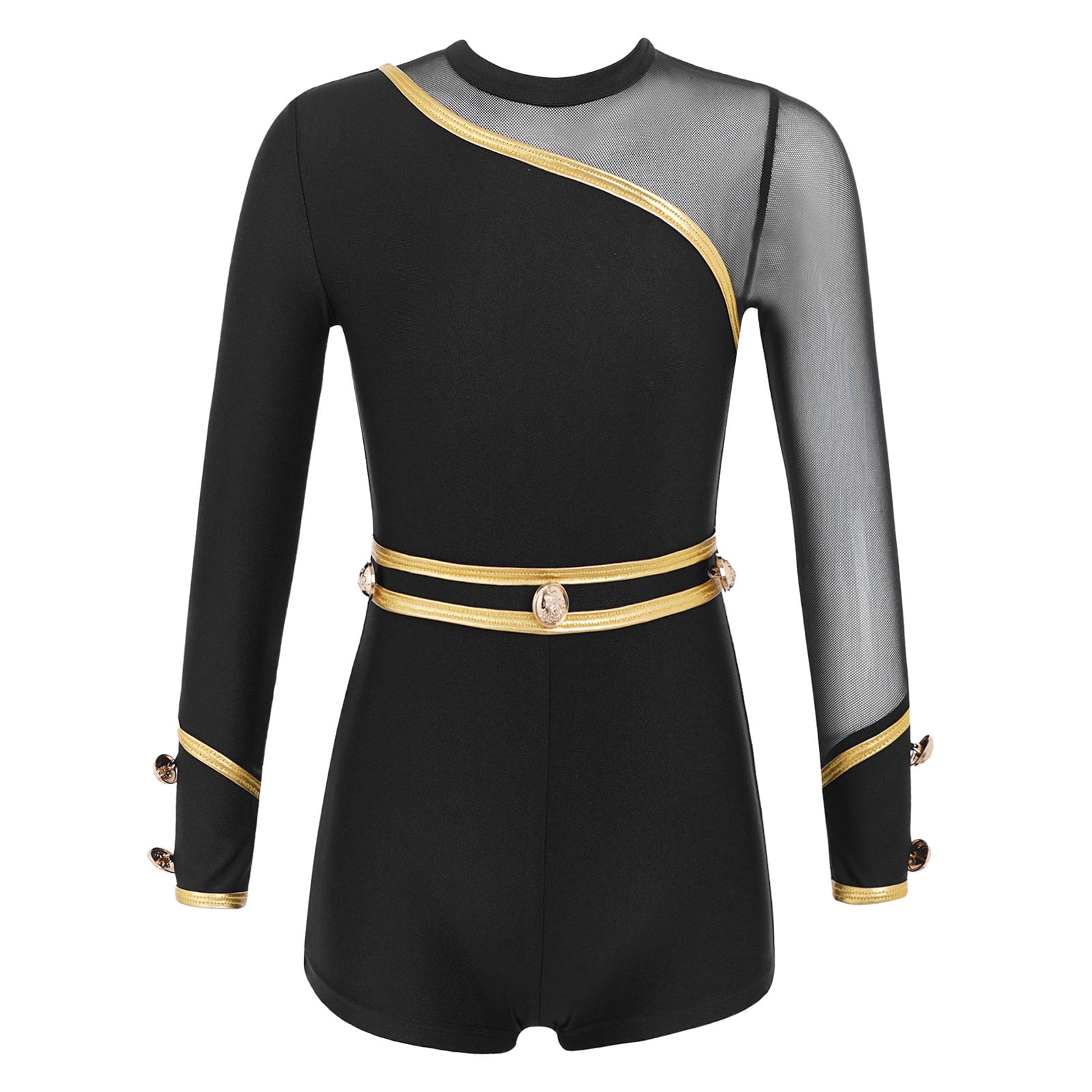 DPOIS Girls' Gymnastics Leotard Mesh Splice Ballet Dance Unitard