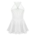 thumbnail image 1 of DPOIS Girls Halter Rhinestone Mesh Splice Figure Ice Skating Dress, 1 of 3