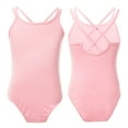 thumbnail image 1 of DPOIS Girls Kids Girls Spaghetti Strap Crisscross Back Ballet Dance Leotard Bodysuit Pink 7-8, 1 of 6