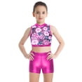 thumbnail image 1 of DPOIS Girls Kids Jazz Hip Hop Dancewear Shiny Sequins Crop Top Shorts Set Gardenia Rose 8, 1 of 7