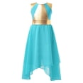 thumbnail image 1 of DPOIS Girls Kids Lyrical Praise Worship Dance Dress Liturgical Dancewear Blue Green 14, 1 of 5