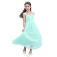 thumbnail image 1 of DPOIS Girls Kids Pleated A-line Chiffon Wedding Bridemaid Dance Prom Dress, 1 of 7