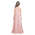 thumbnail image 1 of DPOIS Girls Lace Chiffon Wedding Bridesmaid Long Maxi Dress Pearl Pink 8, 1 of 7