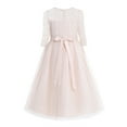 thumbnail image 1 of DPOIS Girls Lace Mesh Half Sleeves Flower Girl Dress Formal Party Gown Champagne 6, 1 of 4