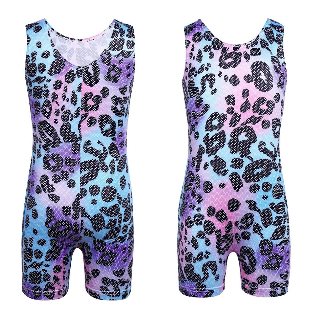 DPOIS Girls Leopard Print One Piece Leotard Gymnastic Ballet Dance Yoga