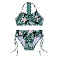 thumbnail image 1 of DPOIS Girls' Printed V-Neck Bikini Swimsuit Halter Tops with Bottoms 2 Piece Bathing Suit, 1 of 2