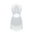 thumbnail image 1 of DPOIS Girls Sequin Rhinestone Mesh Splice Tassel Lyrical Dress Dancewear, 1 of 7