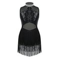 thumbnail image 1 of DPOIS Girls Sequin Rhinestone Mesh Splice Tassel Lyrical Dress Dancewear, 1 of 7