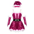 thumbnail image 1 of DPOIS Girls' Sequins Ballet Dance Figure Ice Skating Leotard Dress Santa Claus Costume Rose 14, 1 of 6