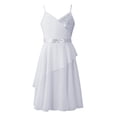 thumbnail image 1 of DPOIS Girls Sequins Latin Jazz Ballet Lyrical Dance Dress White 6, 1 of 7