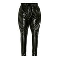 thumbnail image 1 of DPOIS Girls Skinny Metallic Loose Elastic Waist Leggings Tights Pants Black 9-10, 1 of 6