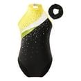 thumbnail image 1 of DPOIS Girls Sleeveless Halter Neck Gymnastic Ballet Dance Leotard with Hair Band Yellow 12, 1 of 7