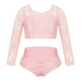 thumbnail image 1 of DPOIS Girls Two Pieces Floral Lace Dance Outfits Ballet Gymnastics Leotard, 1 of 5