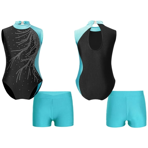 DPOIS Gymnastics Leotards for Girls Ballet Dance Outfits with Shorts