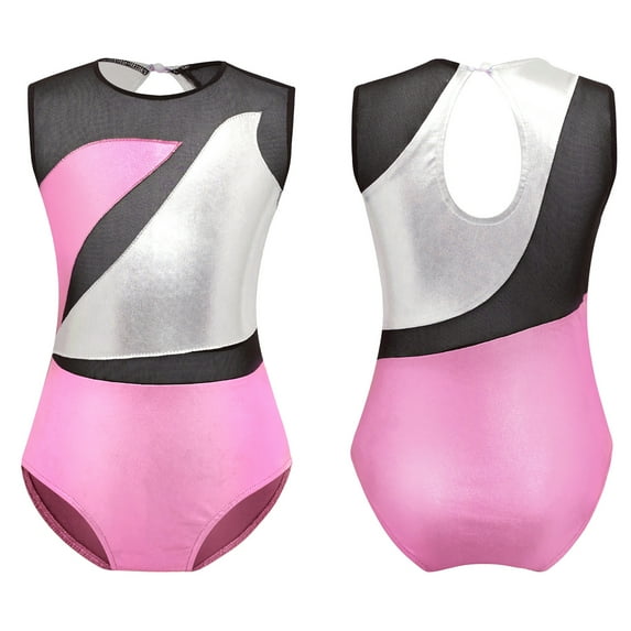 DPOIS Gymnastics Leotards for Girls Kids Ballet Dance Leotard Pink 14