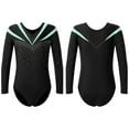 thumbnail image 1 of DPOIS Gymnastics Leotards for Girls One Piece Shiny Long Sleeve Ballet Bodysuit Light Green 8, 1 of 6